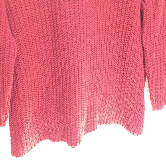 Bobbie Brooks Rusty Red Thick Knit Fold-Down Collar Sweater Sz-LG (T-389) - Picture 6 of 11